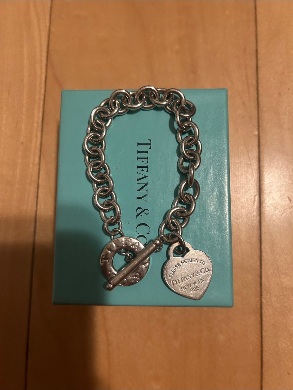 Tiffany & Co. Sterling Silver Heart Tag Toggle Bracelet.
